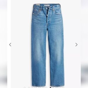 Levis Straight Leg Ribcage Blue Jeans